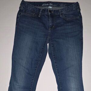 Eddie Bauer Womens Slightly Curvey Skinny Ankle Denim Blue Jeans Size 8
